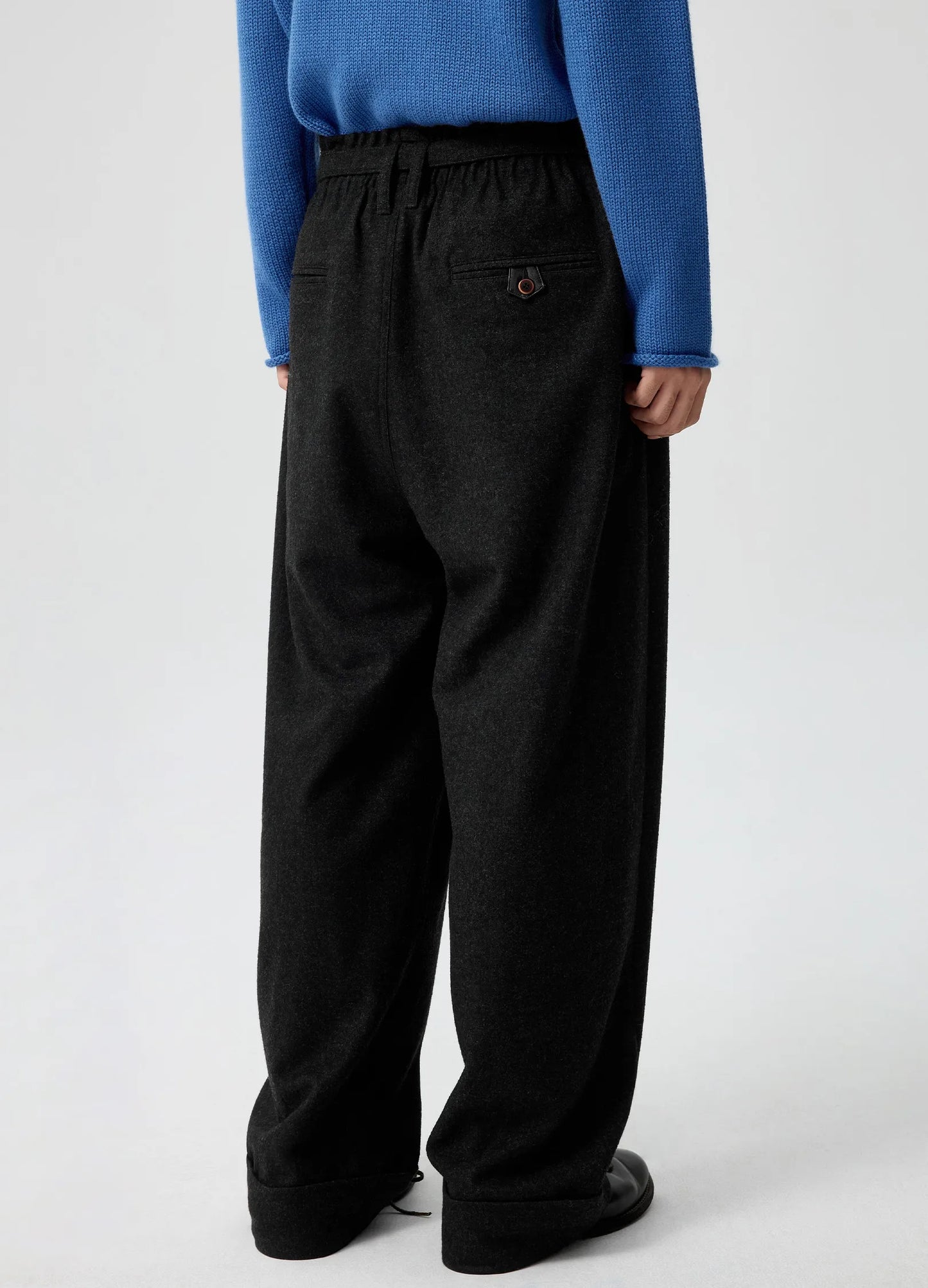 Ruffled Wool Trousers