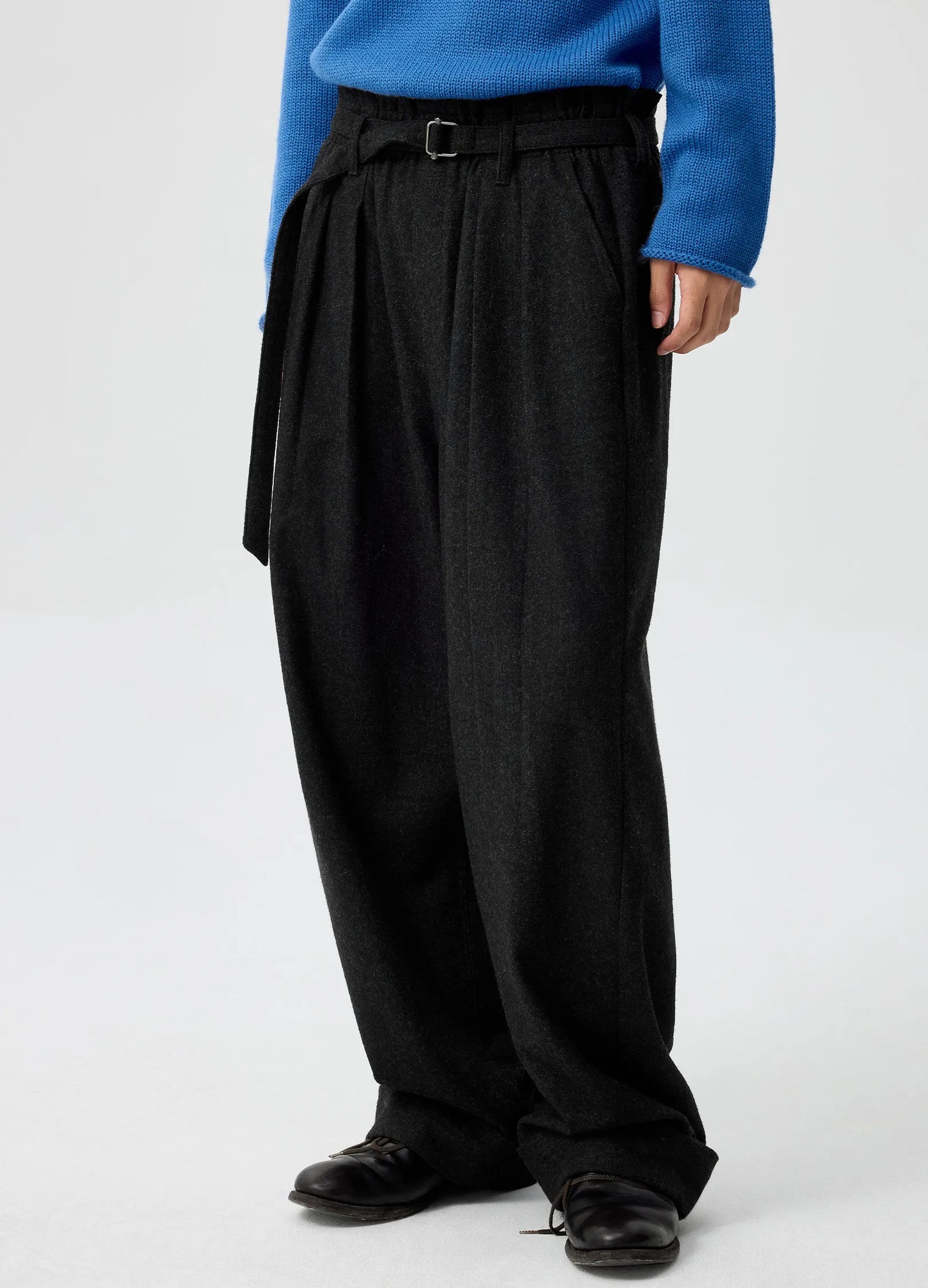 Ruffled Wool Trousers