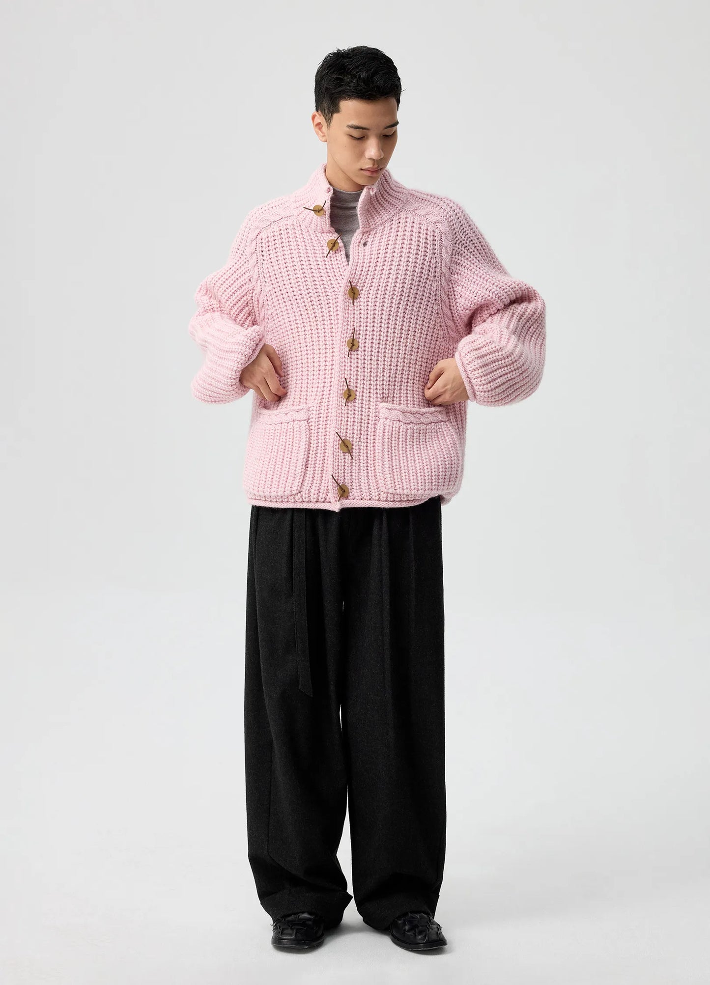 Ruffled Wool Trousers
