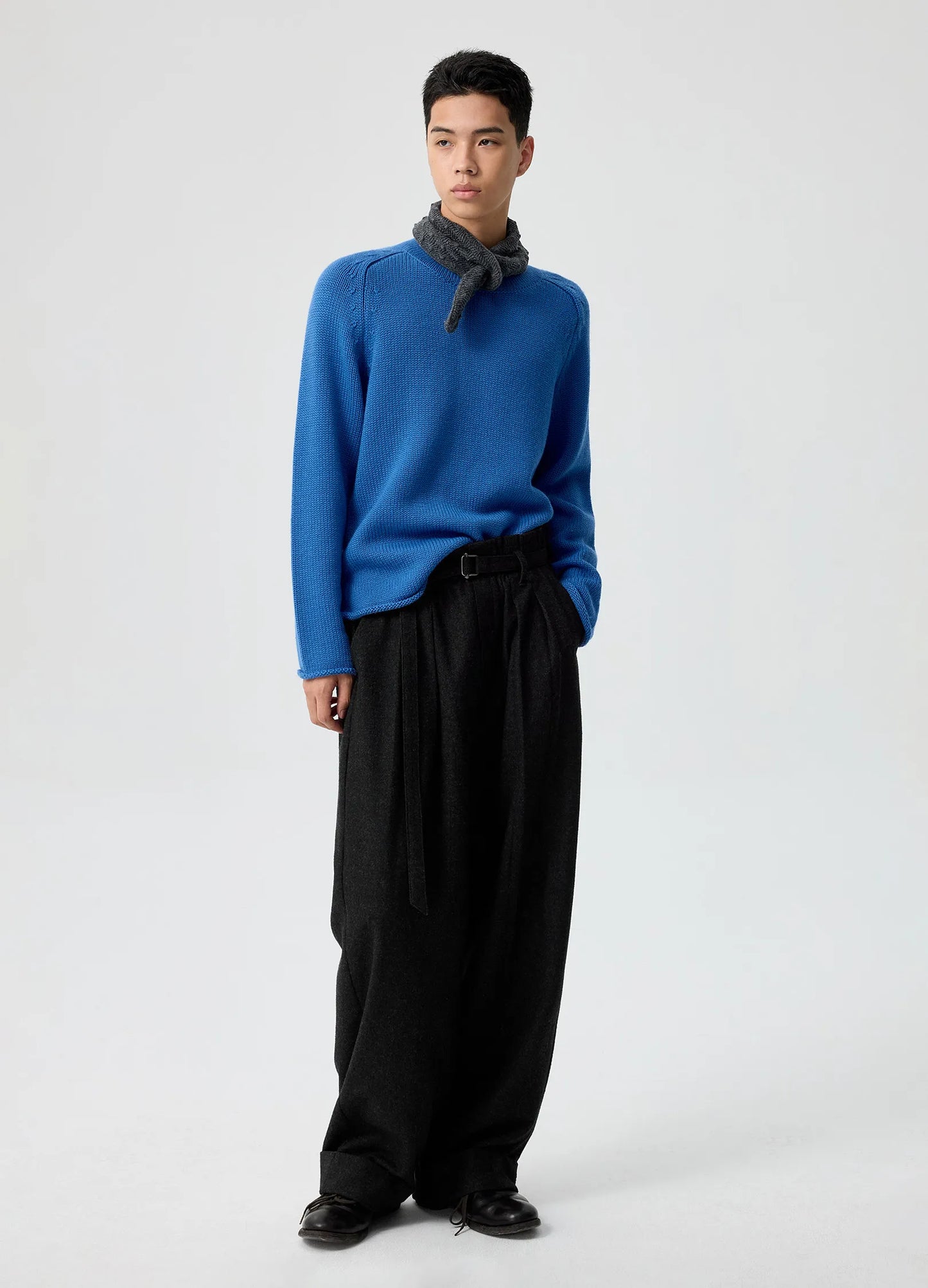 Ruffled Wool Trousers
