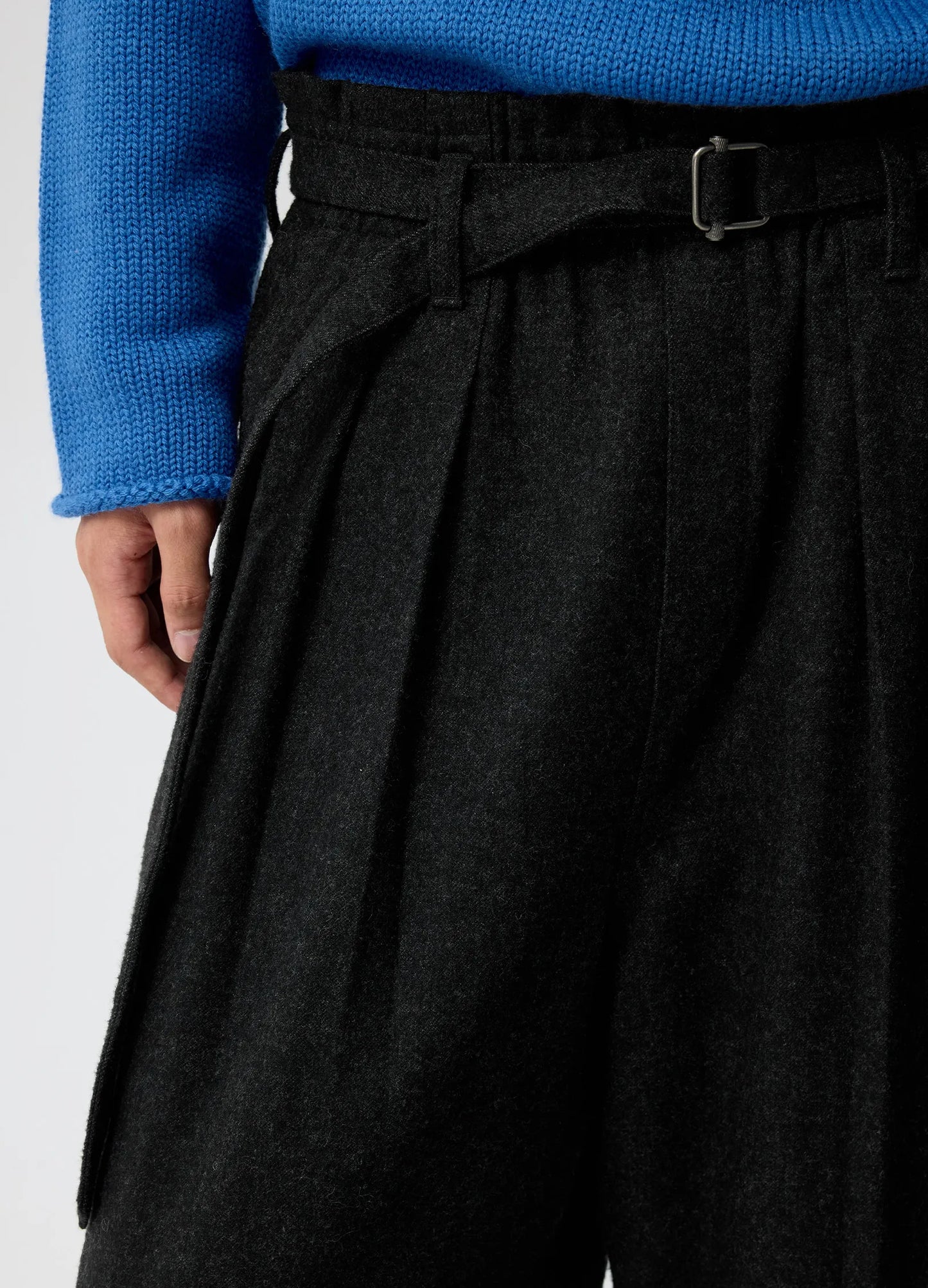 Ruffled Wool Trousers
