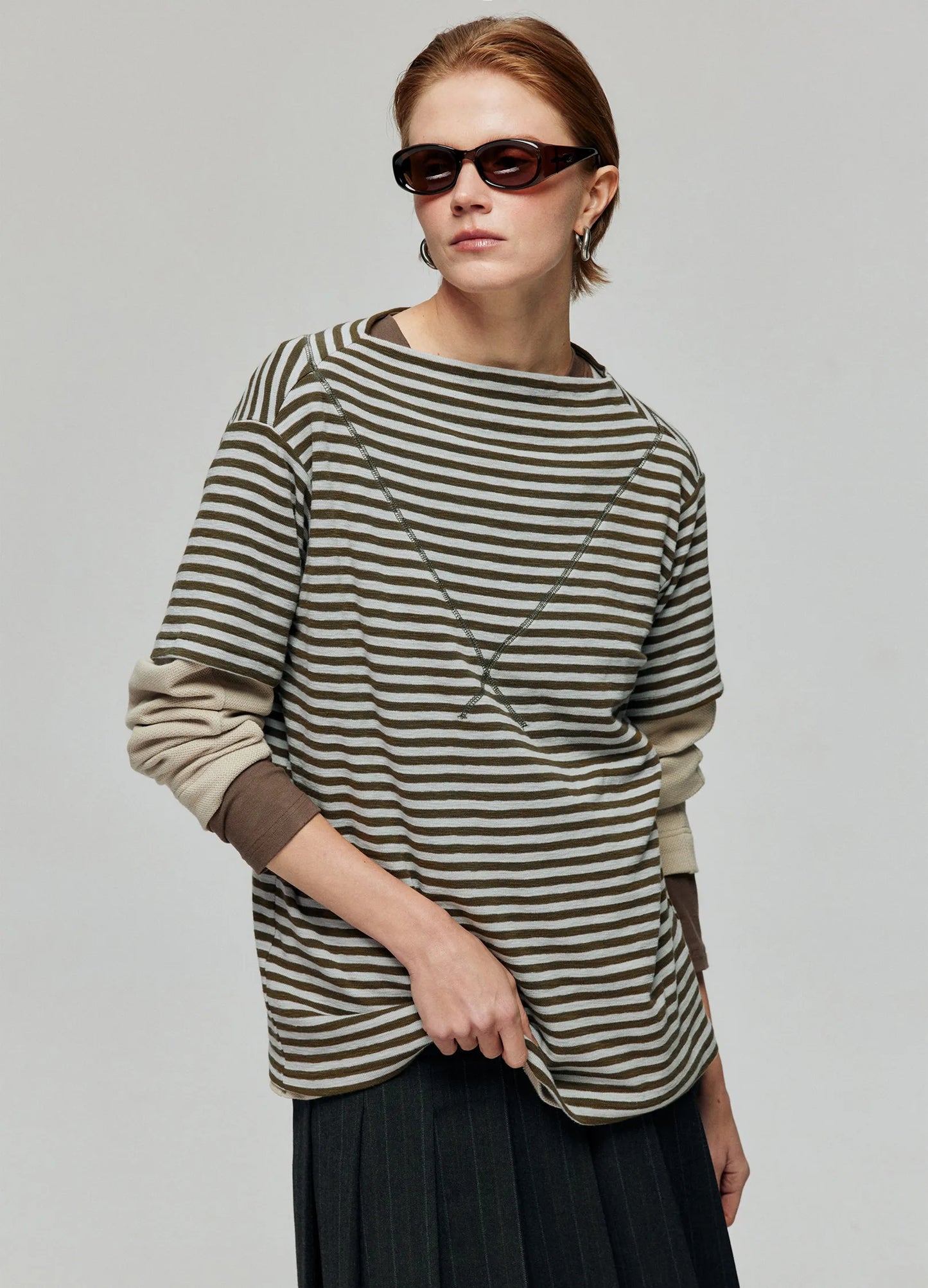 Striped Wide Neck Tee