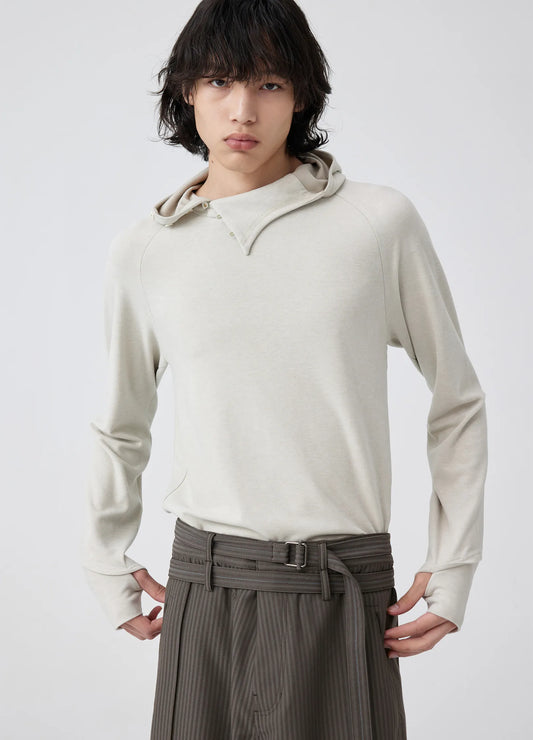 Slit Collar Hoodie