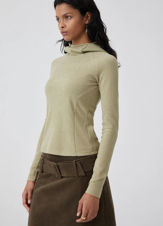 Slit Collar Long Sleeve