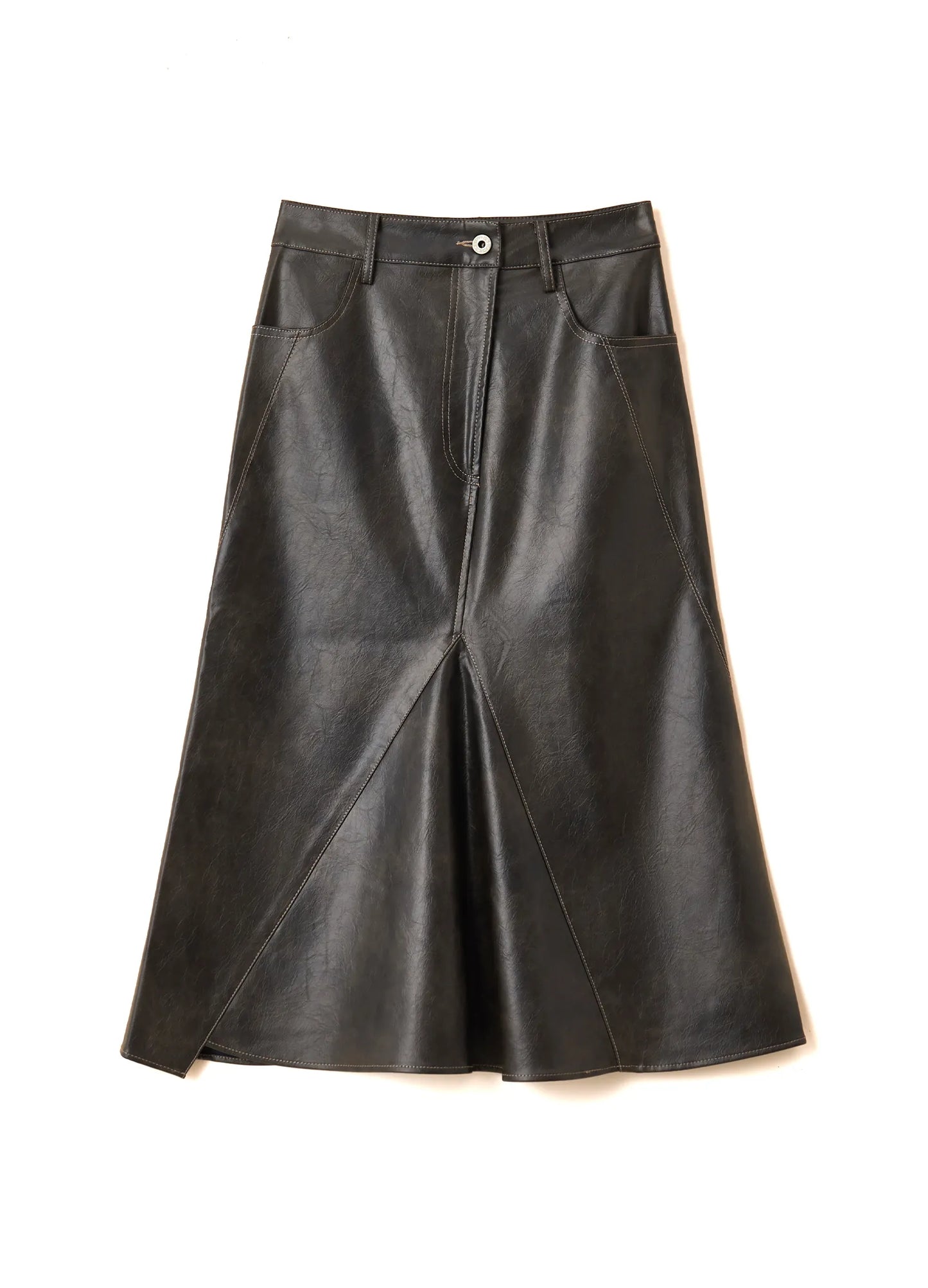 Split PU Skirt