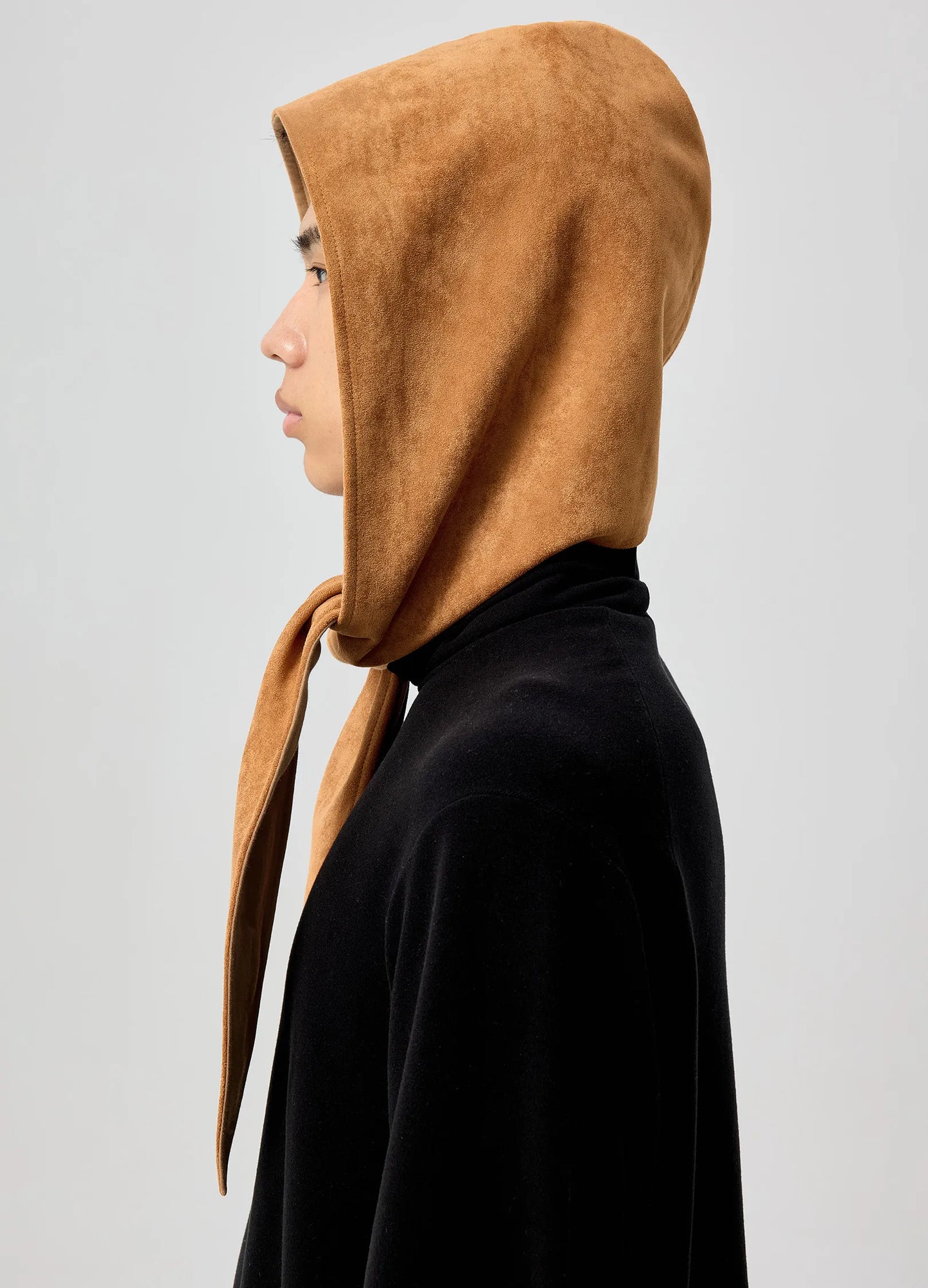 Suede Hooded Scarf