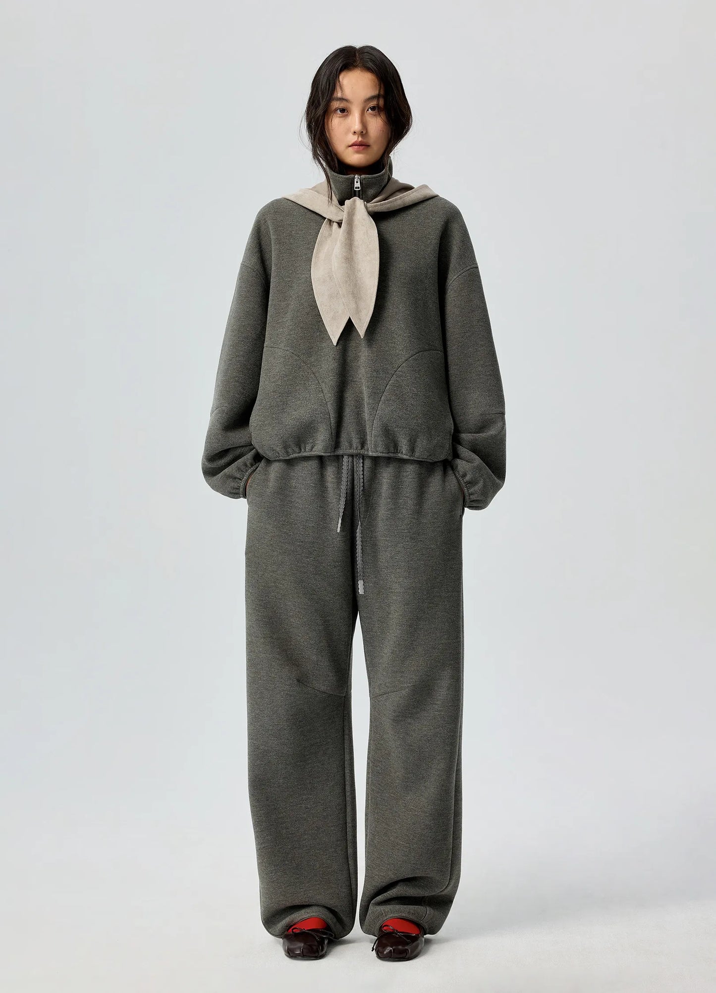 Suede Hooded Scarf