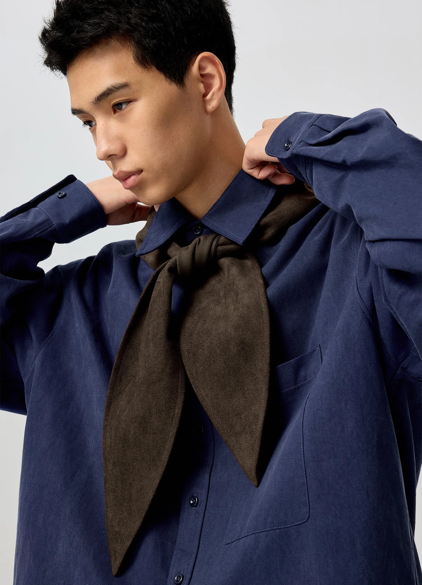 Suede Hooded Scarf