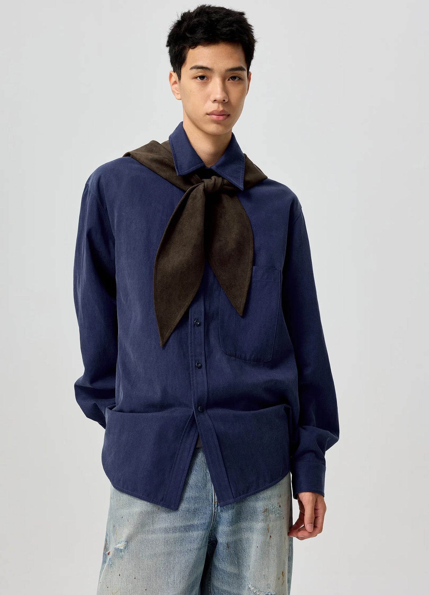 Suede Hooded Scarf