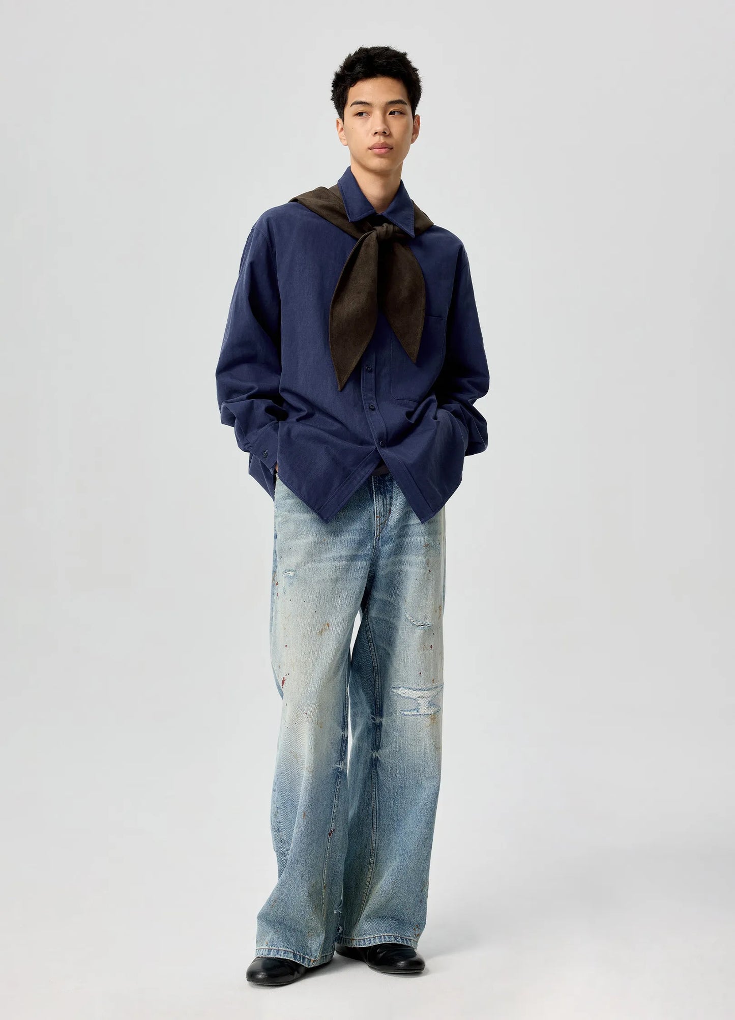 Suede Hooded Scarf