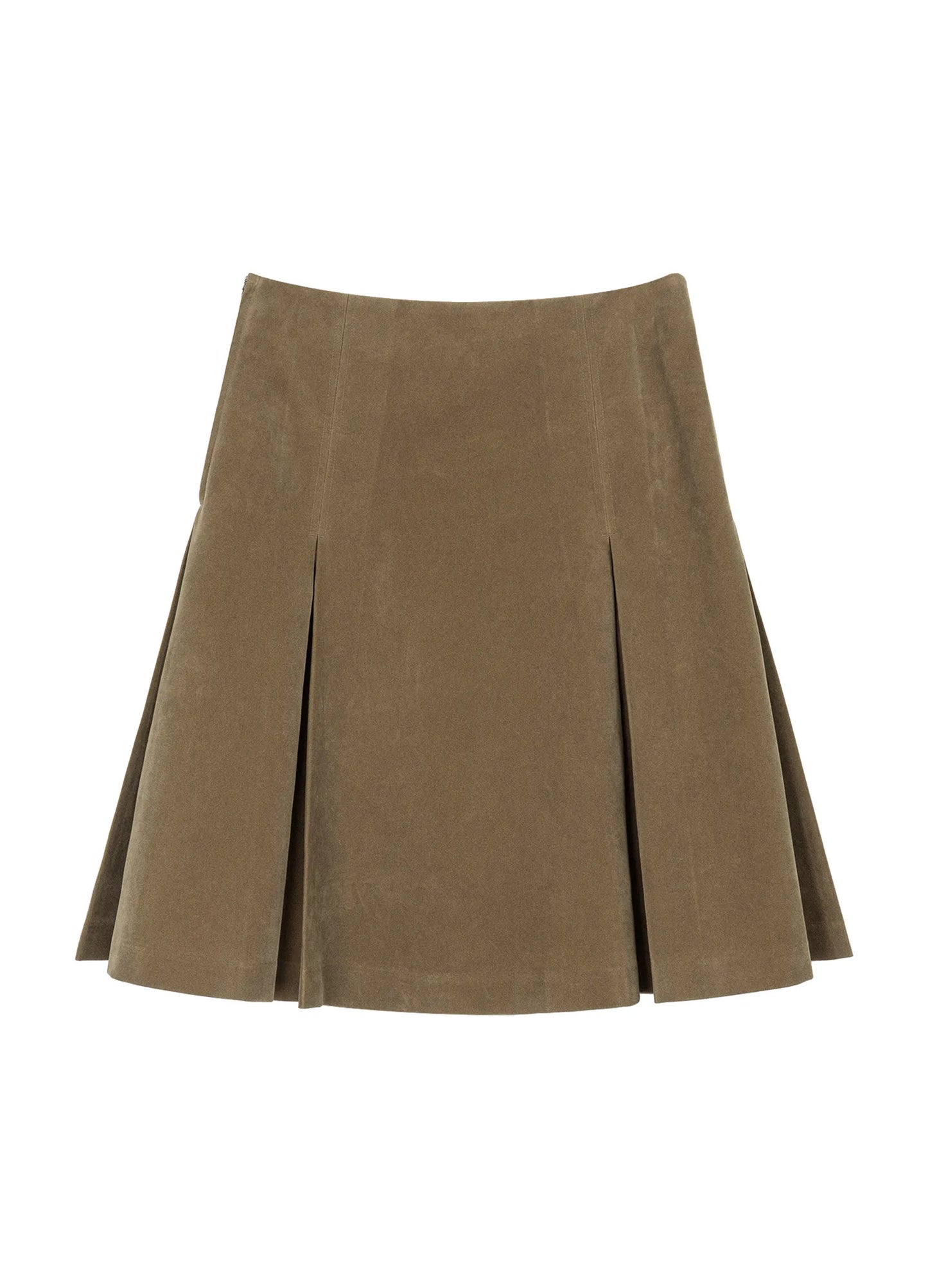 Suede Pleated Skirt