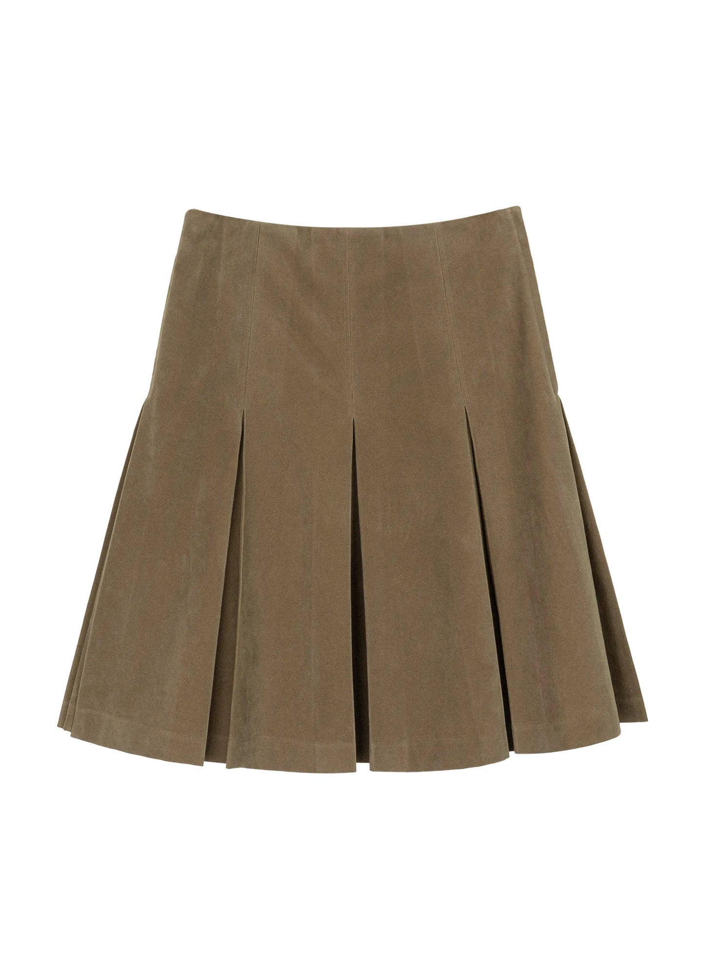Suede Pleated Skirt