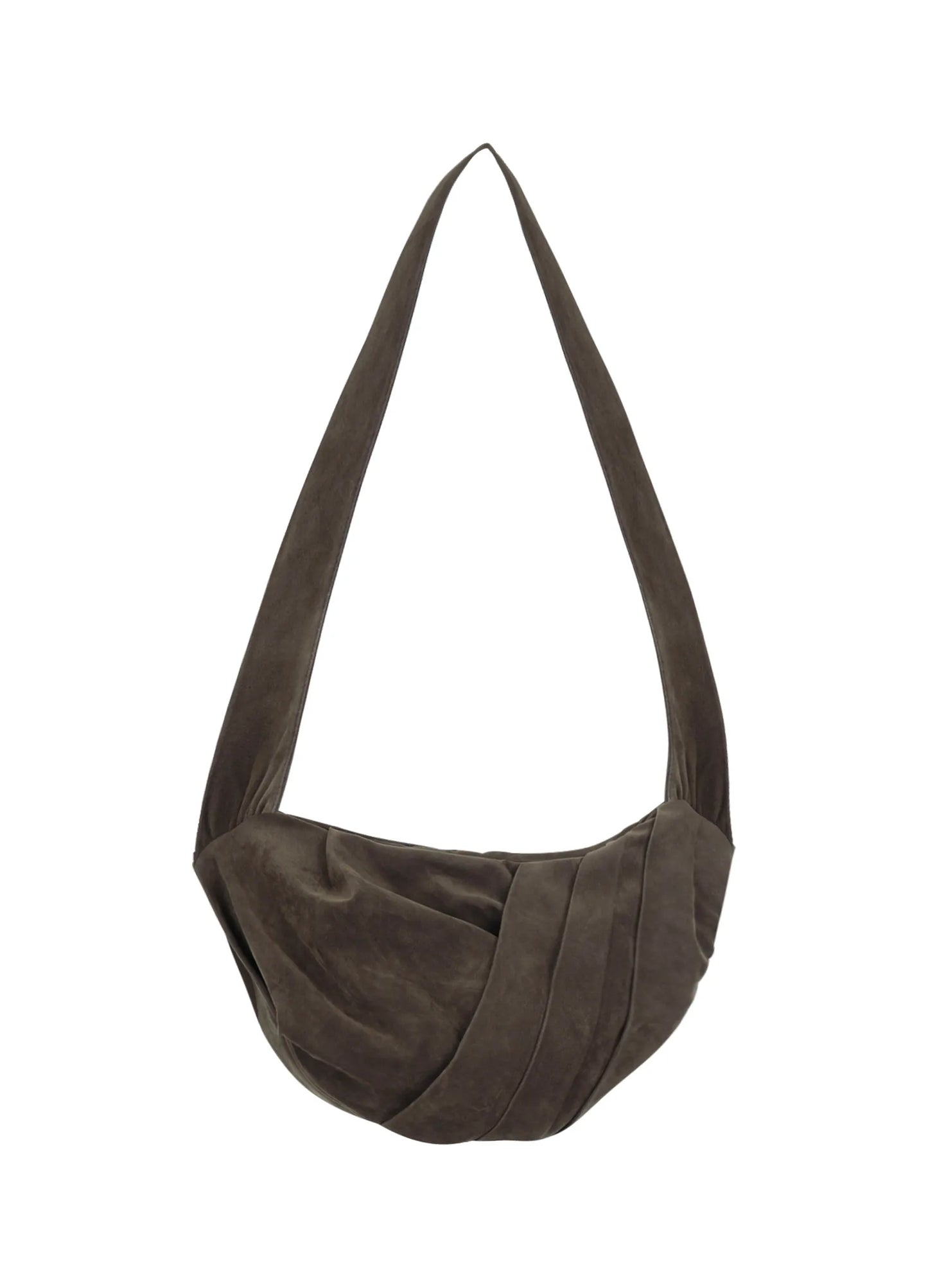 Suede Pleated Sling Bag