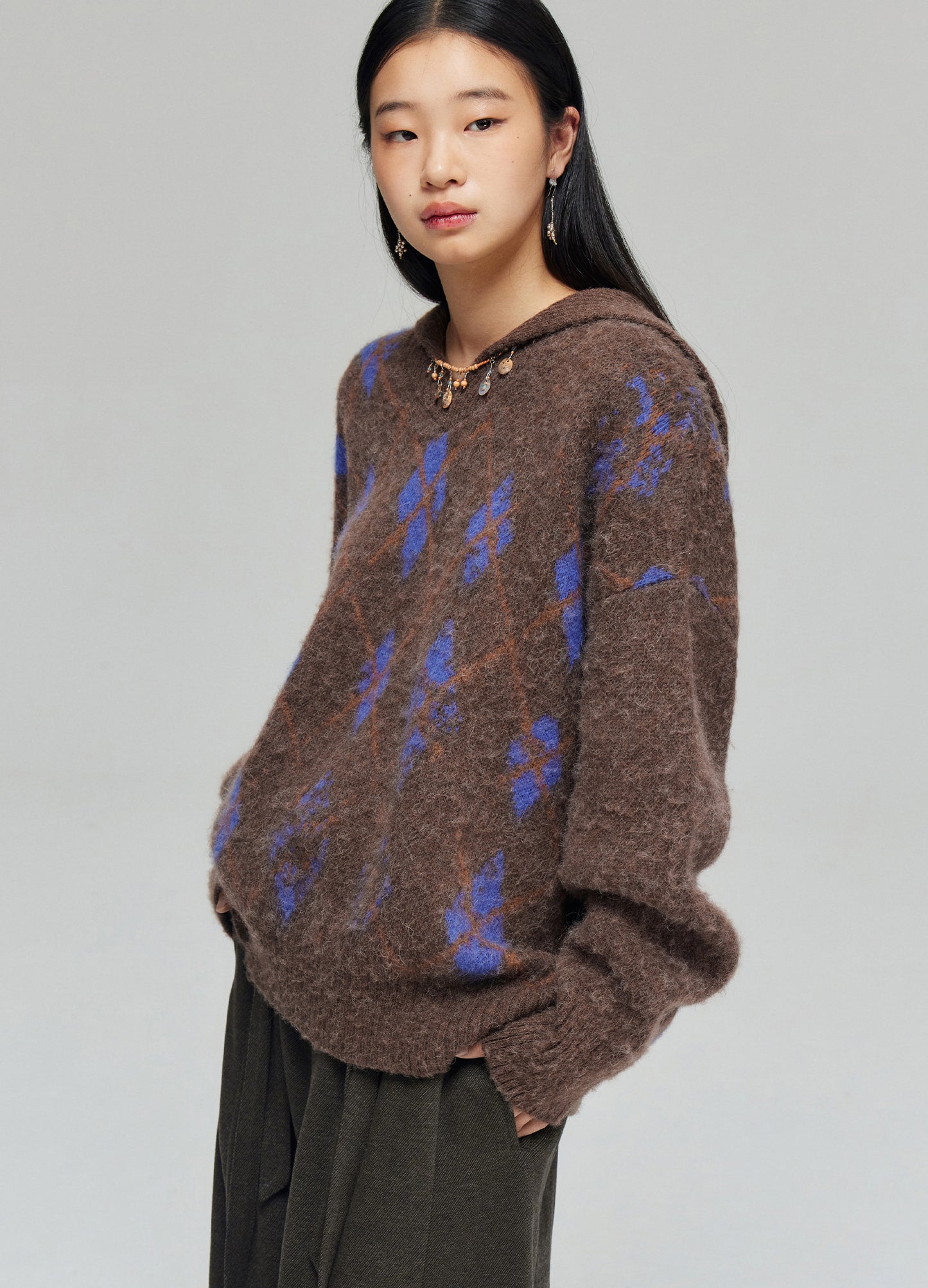 Tartan Wool Hooded Sweatshirt