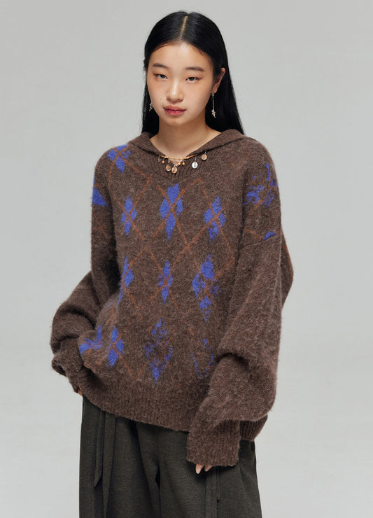 Tartan Wool Hooded Sweatshirt