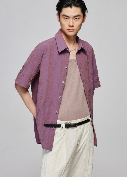Textured Cotton Loose Shirt