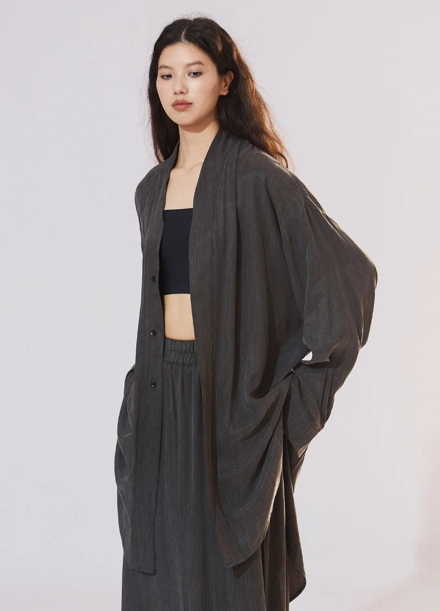 Textured Loose Overshirt