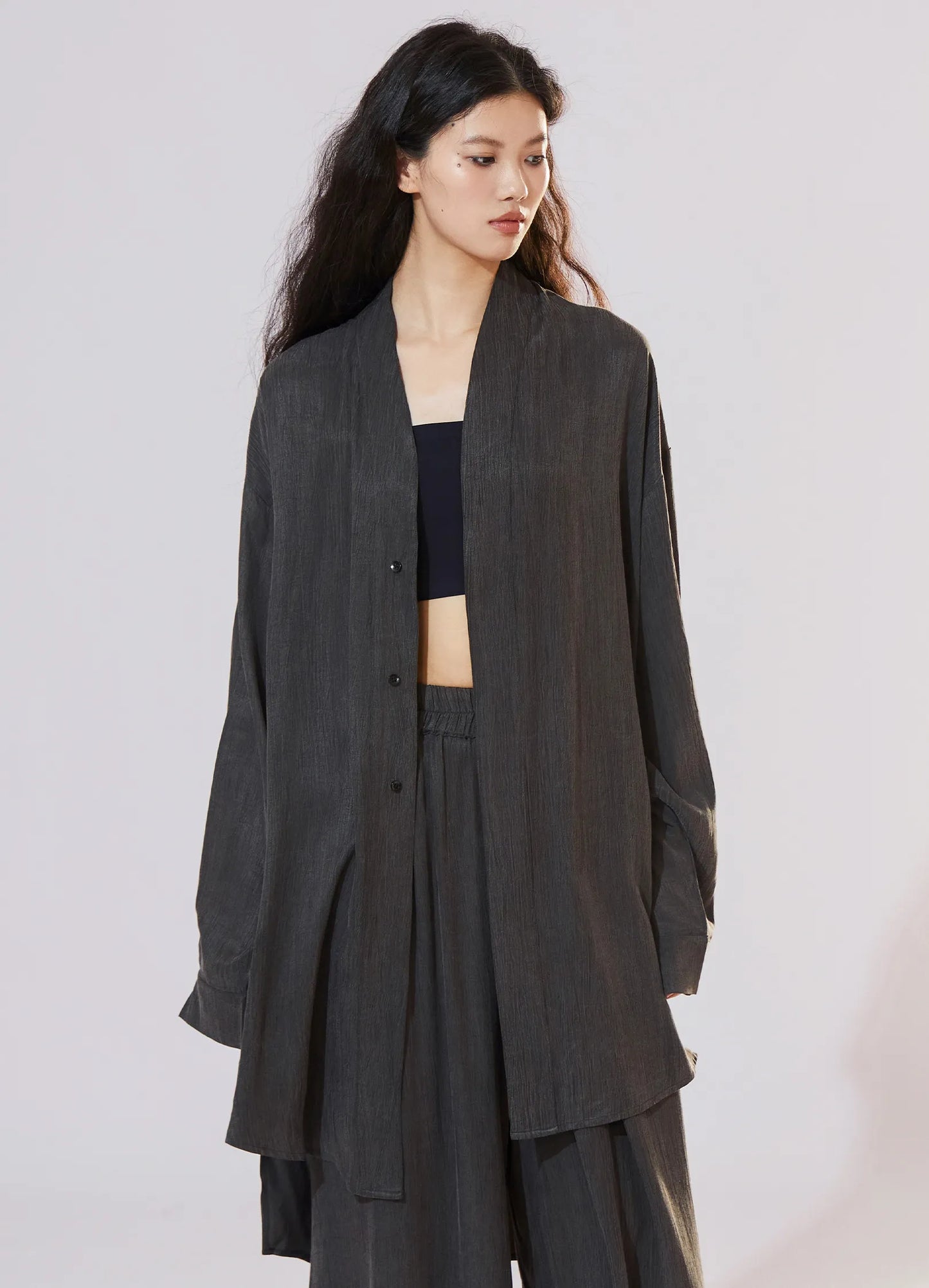 Textured Loose Overshirt