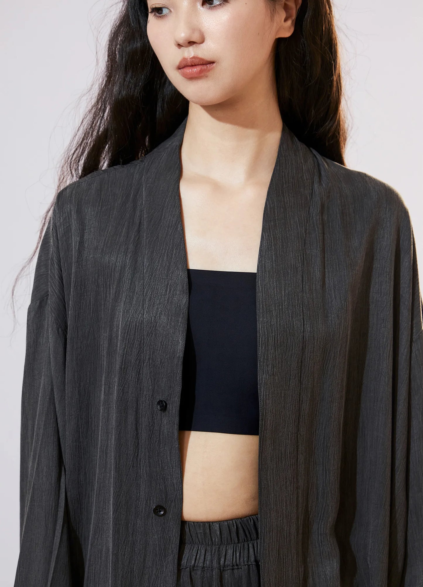 Textured Loose Overshirt