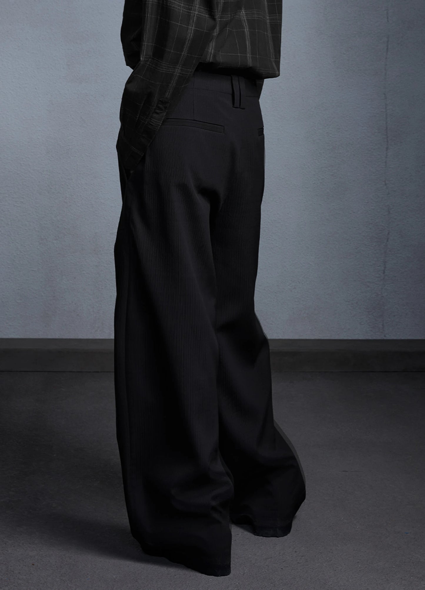 Textured Wide Leg Trousers