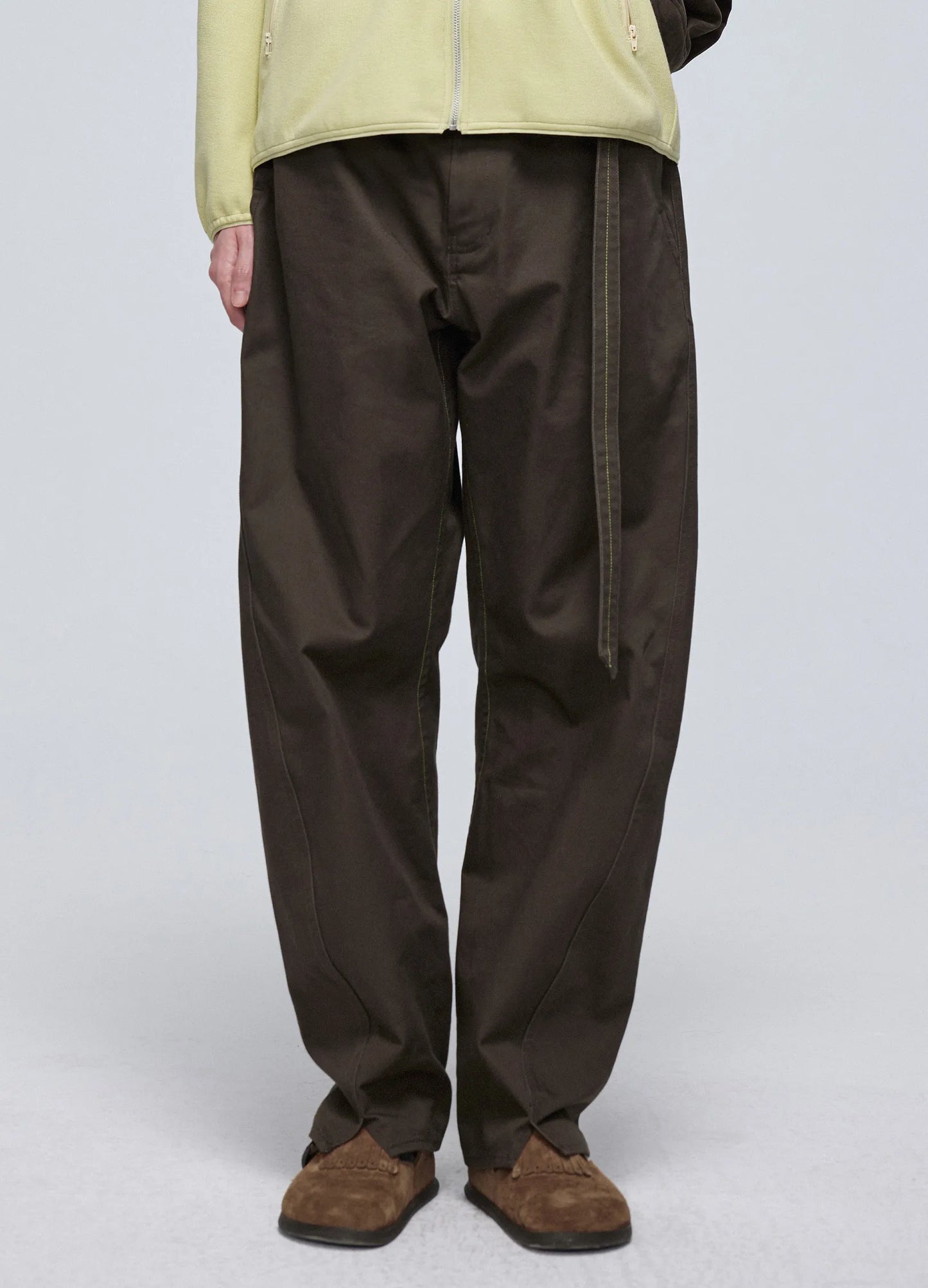 Twisted Belt Cotton Trousers