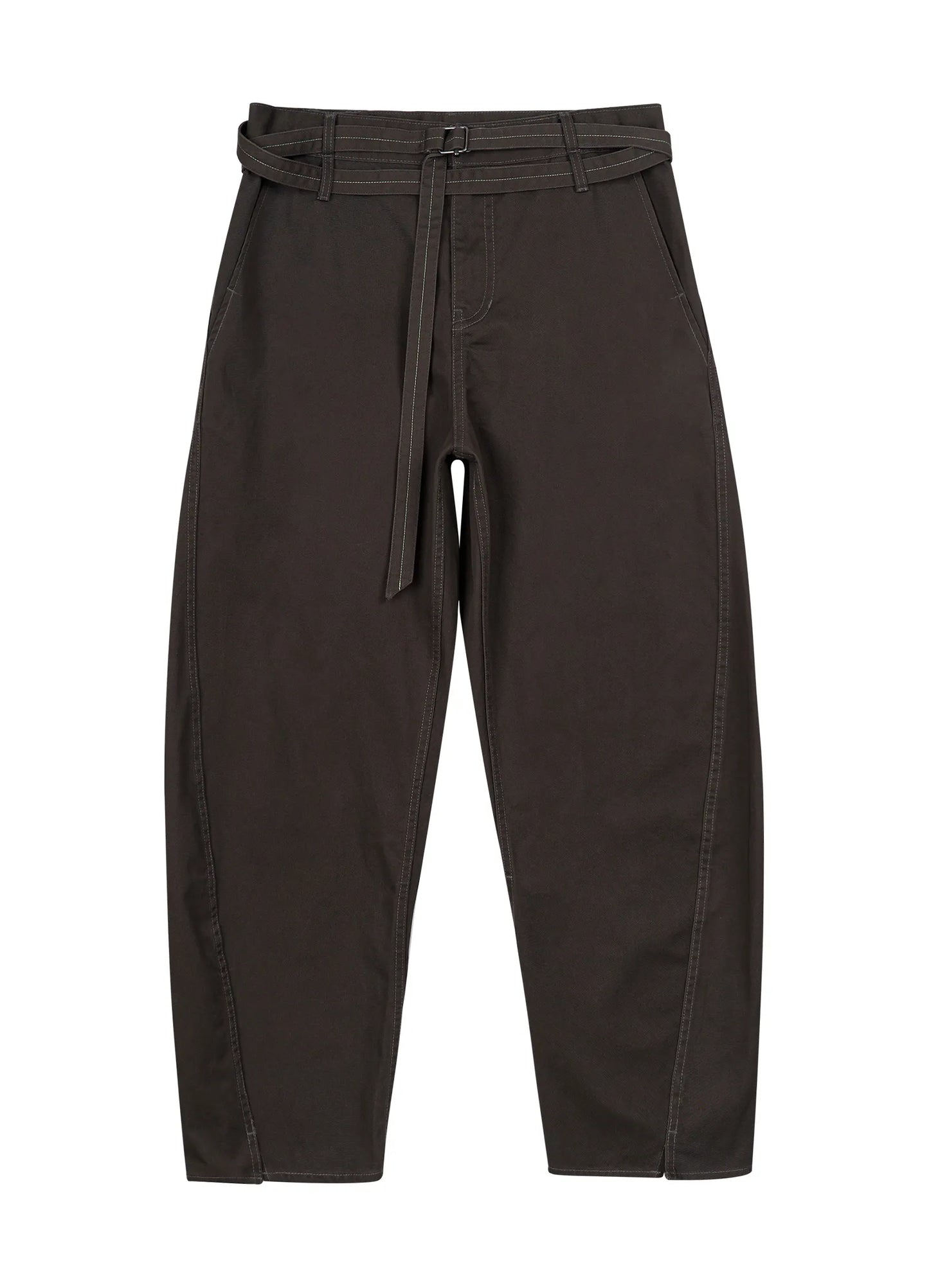 Twisted Belt Cotton Trousers