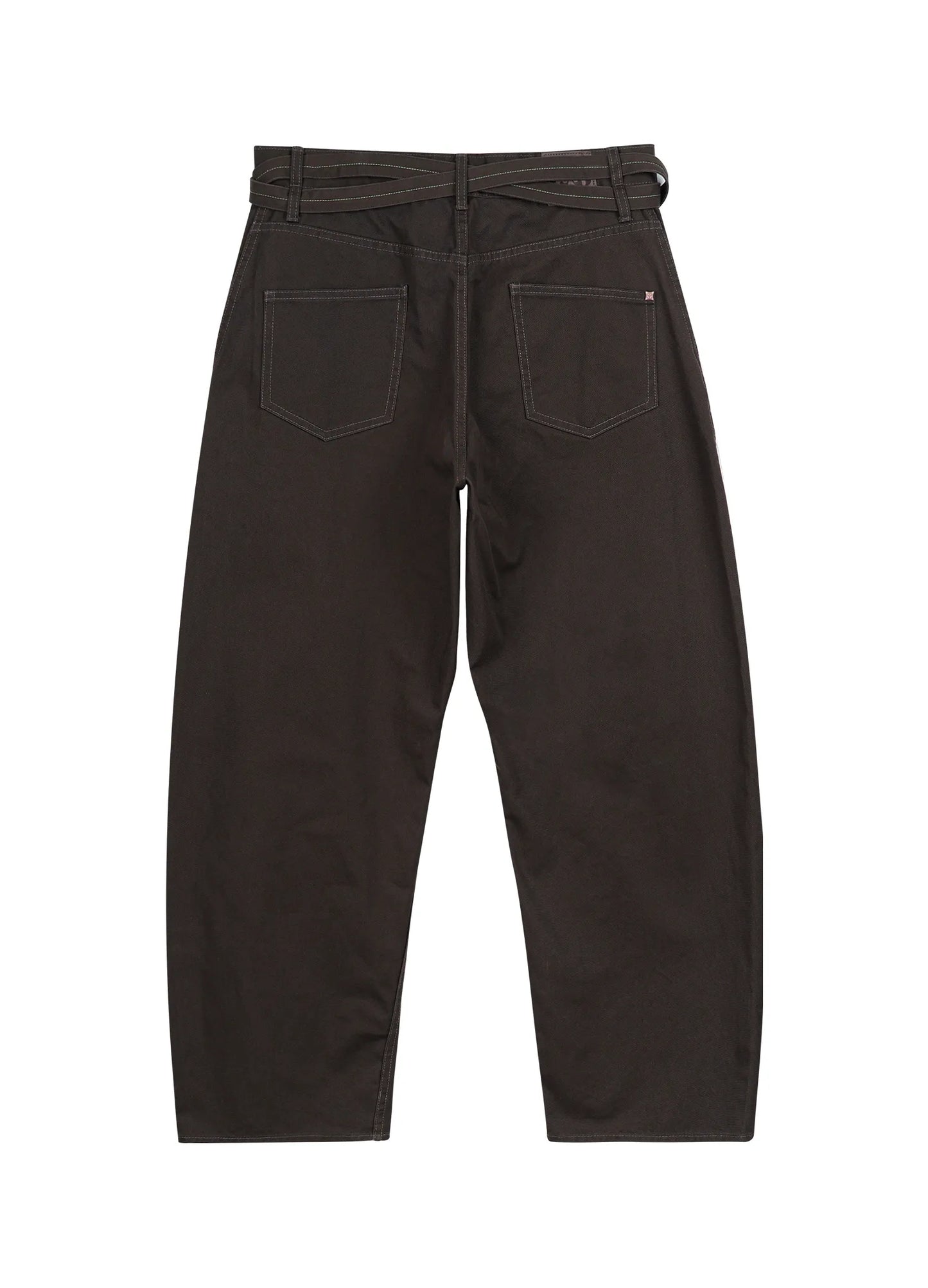 Twisted Belt Cotton Trousers