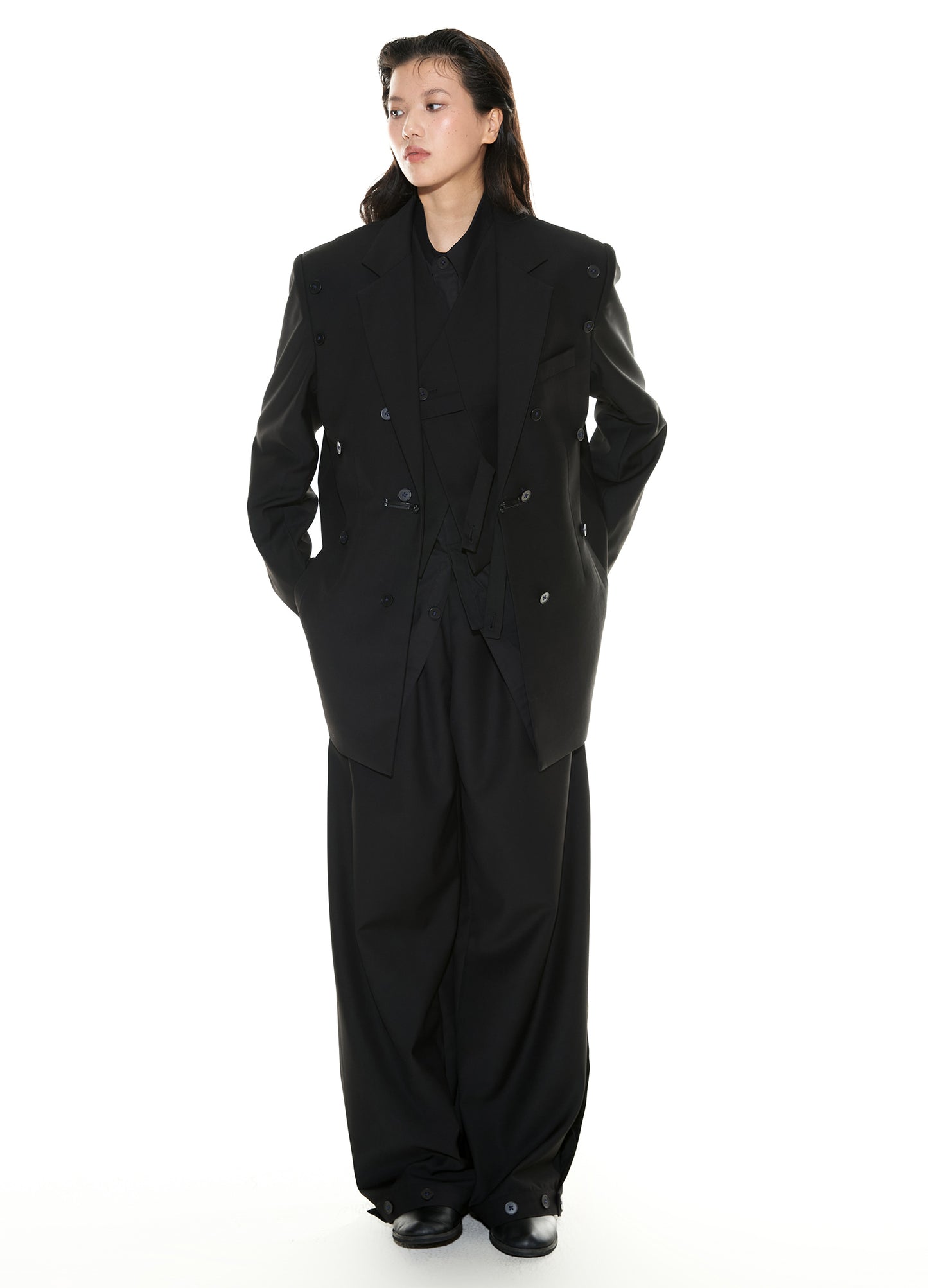 Wide Buckle Suit Trousers