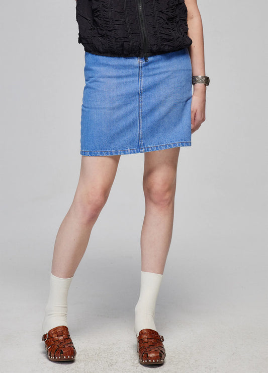 Washed Denim Miniskirt