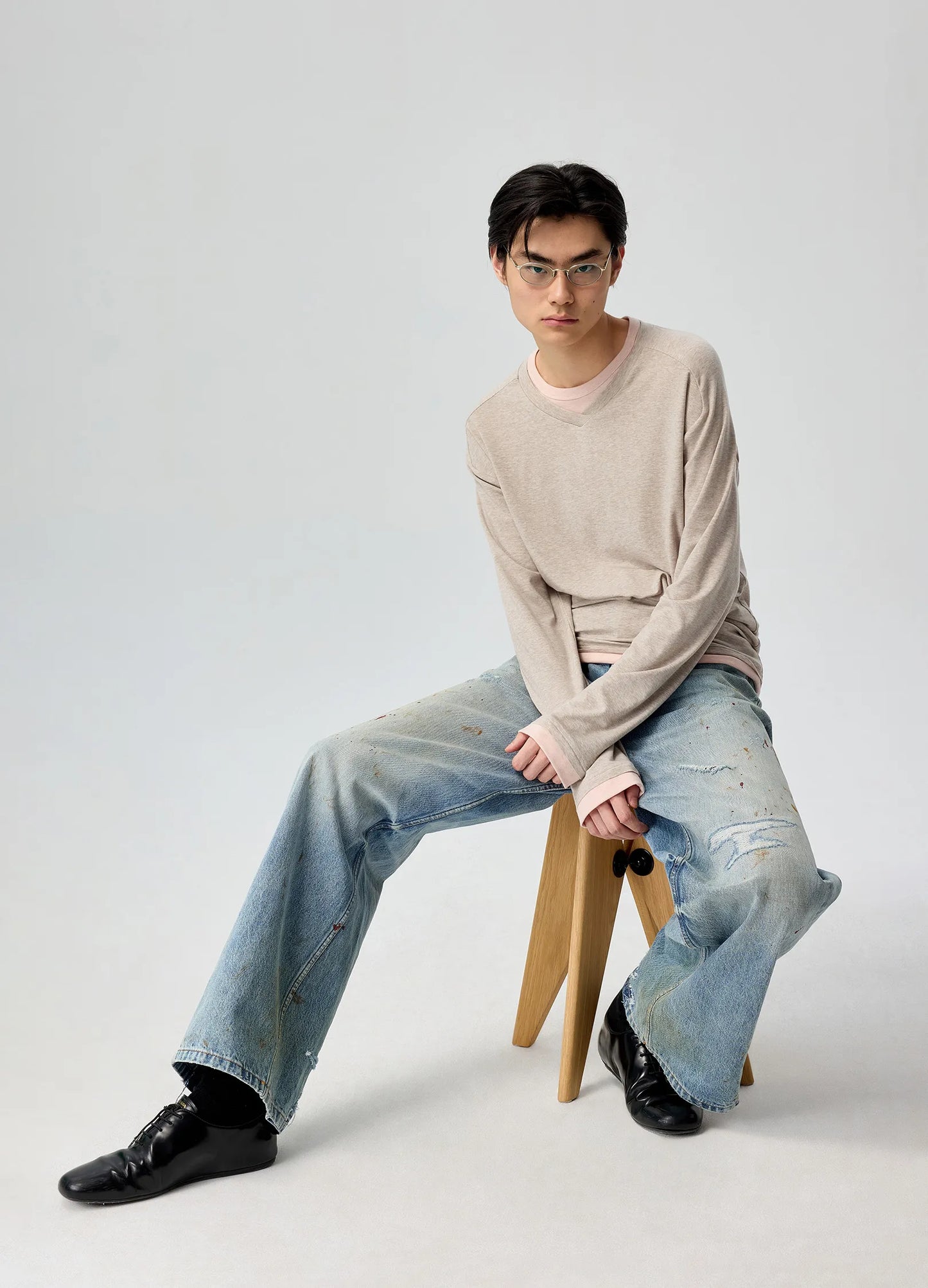 Wide Distressed Nomad Denims