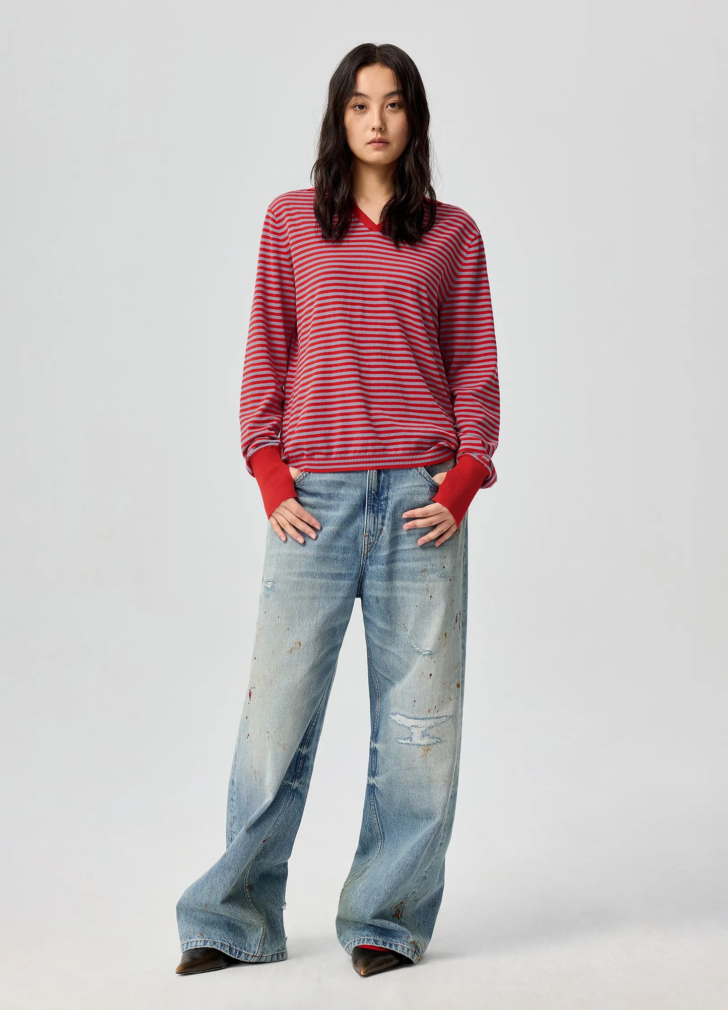 Wide Distressed Nomad Denims