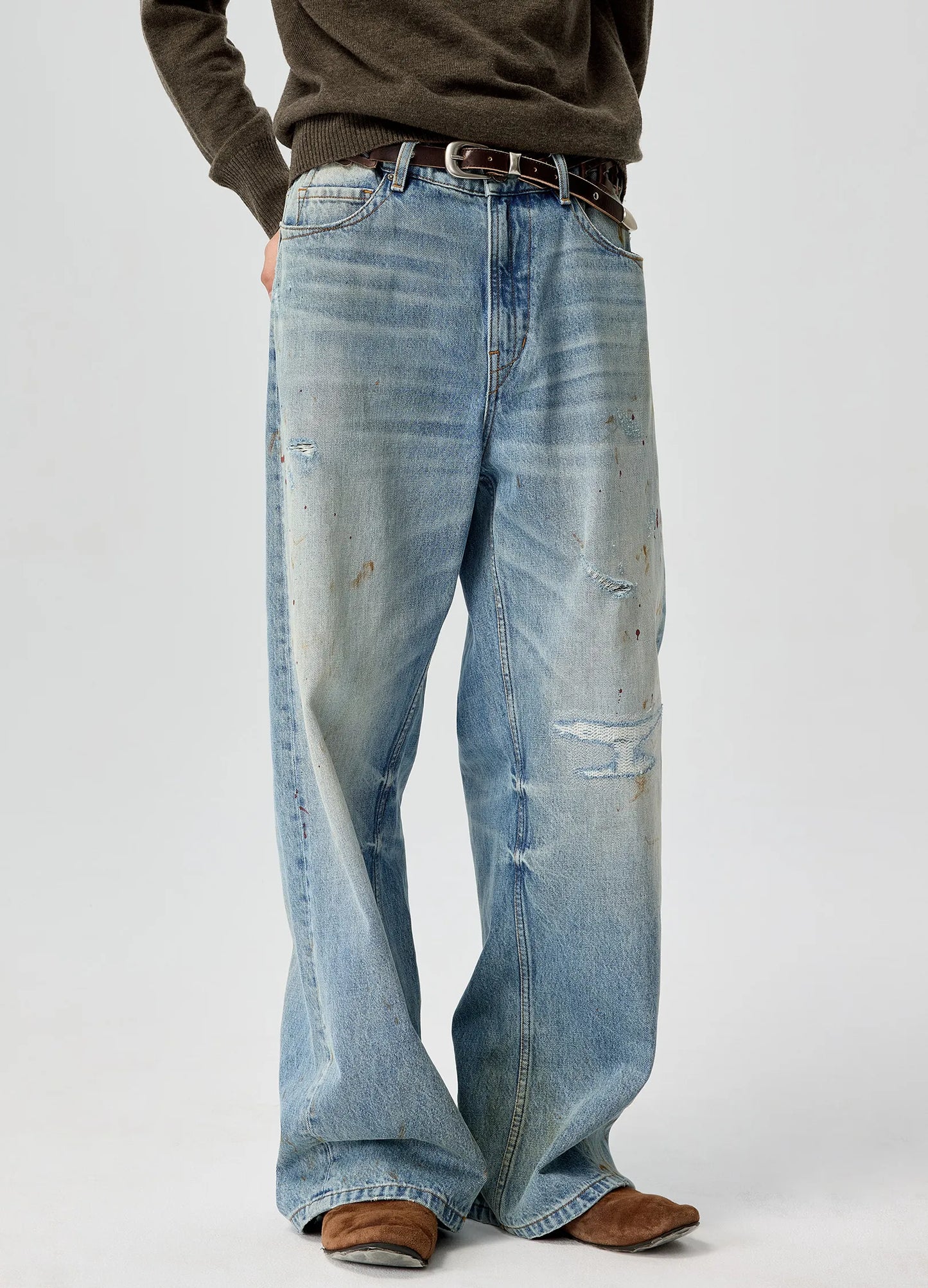 Wide Distressed Nomad Denims
