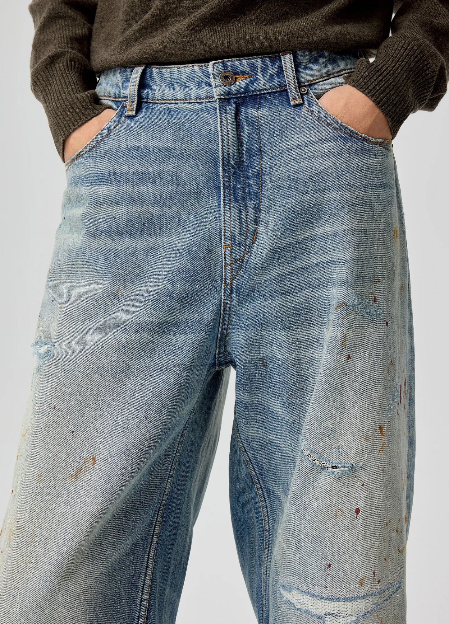 Wide Distressed Nomad Denims