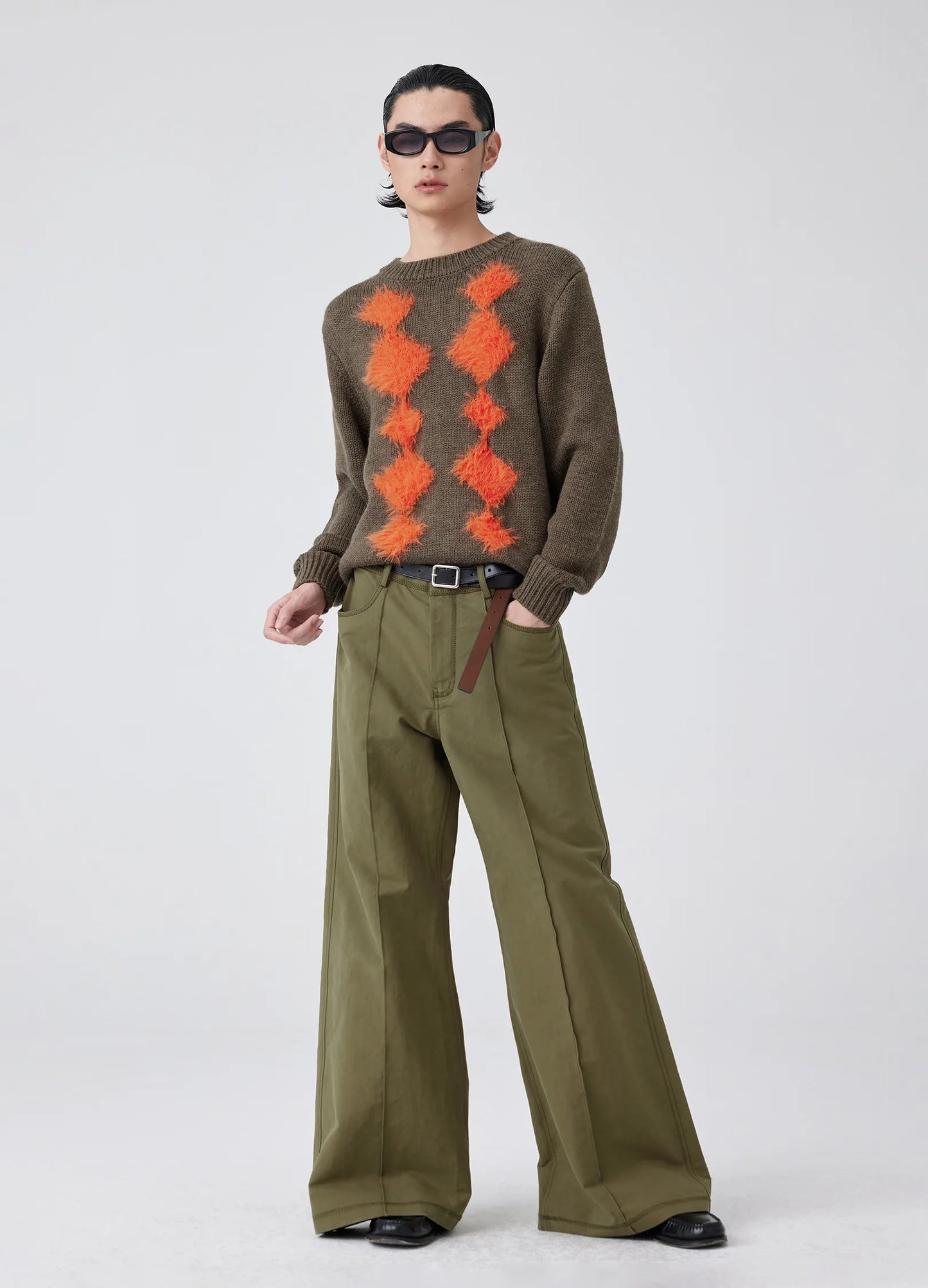 Wide Seam Cotton Trousers