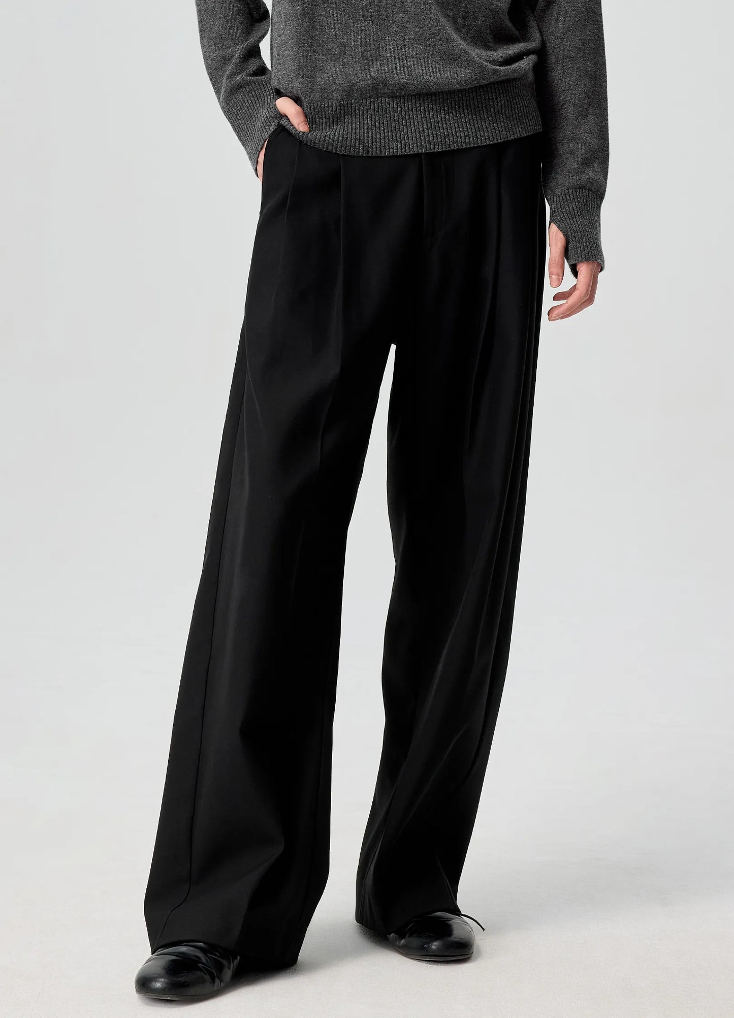 Wool Pleated Trousers