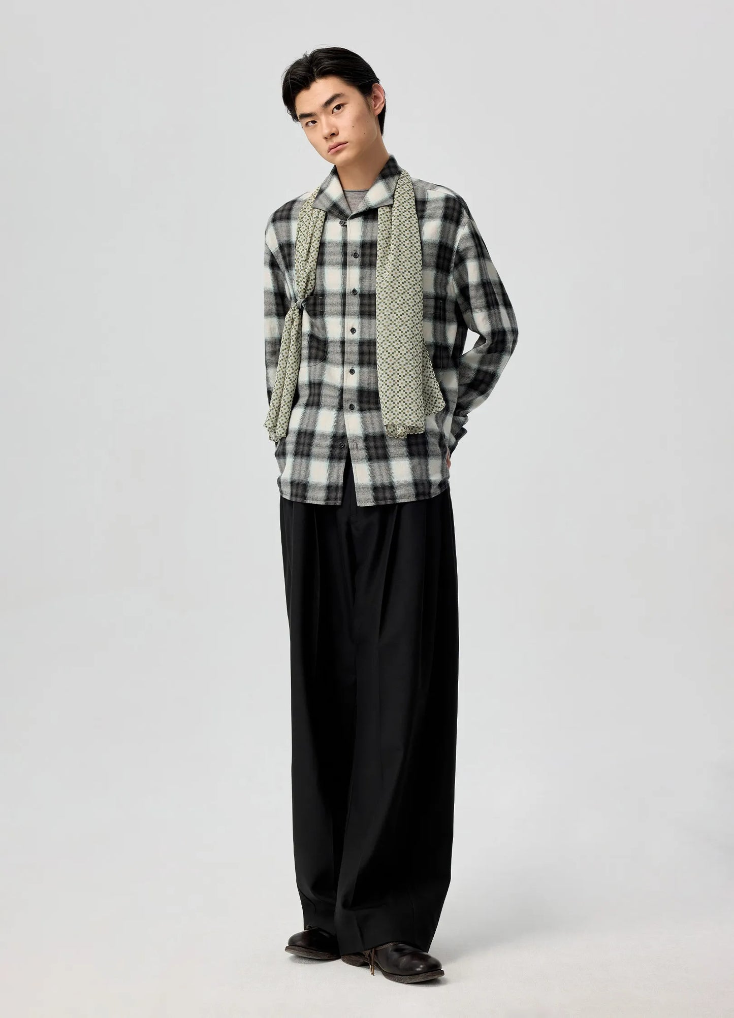 Wool Pleated Trousers