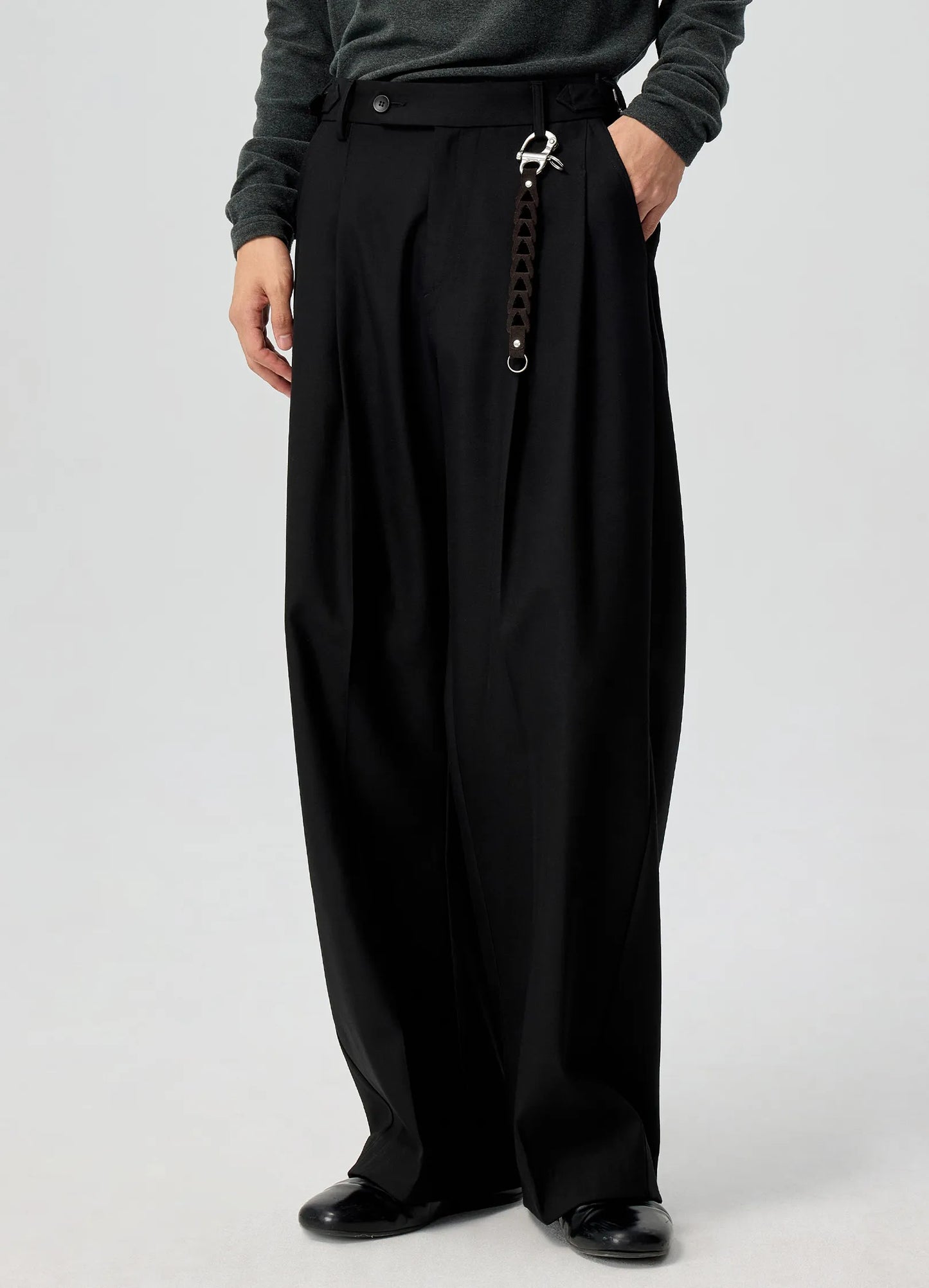 Wool Pleated Trousers