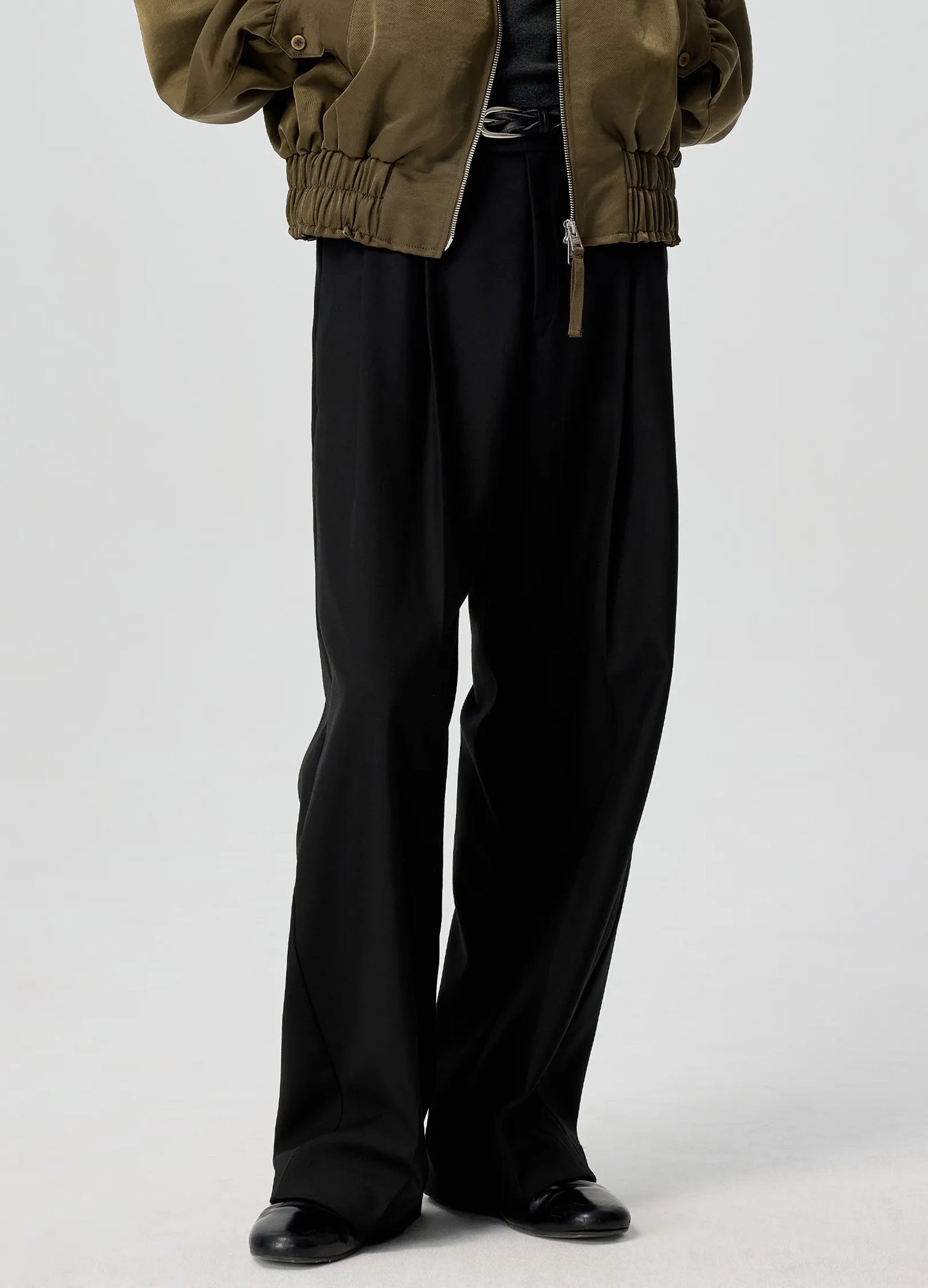 Wool Pleated Trousers