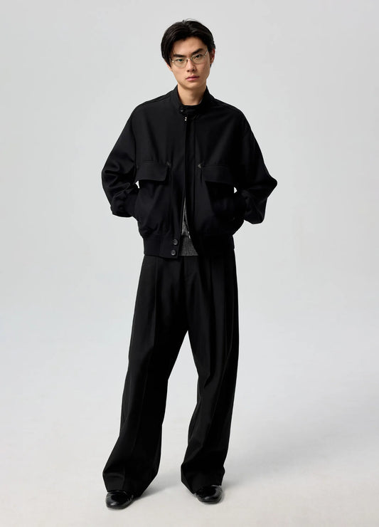 Wool Pleated Trousers