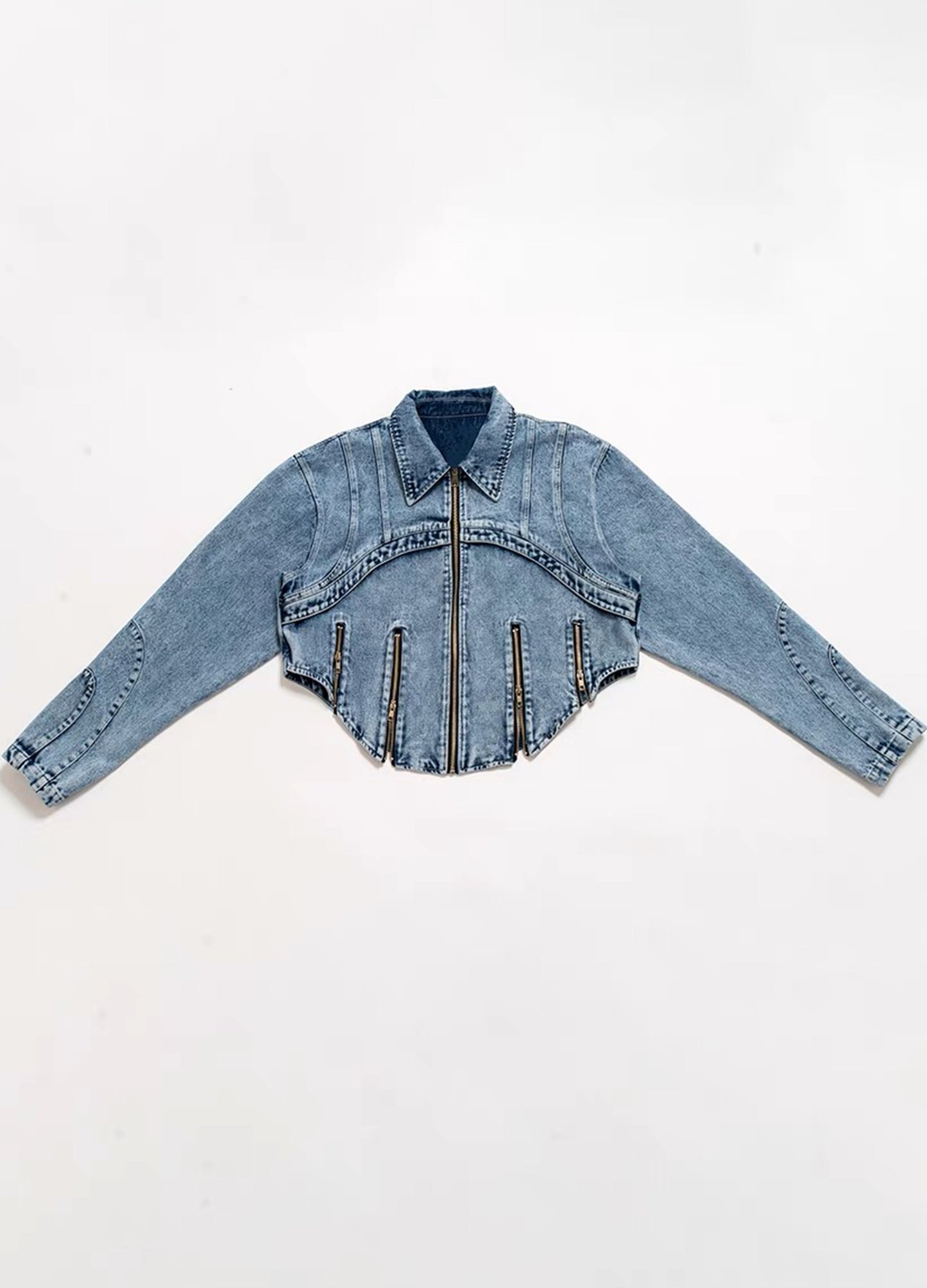 Cropped Washed Jeans Jacket
