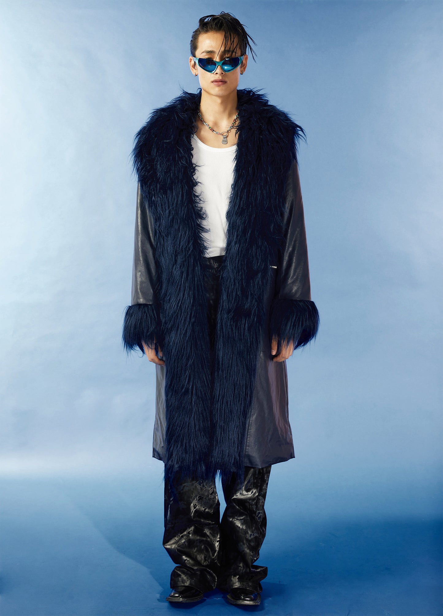 Faux Fur Trench Coat