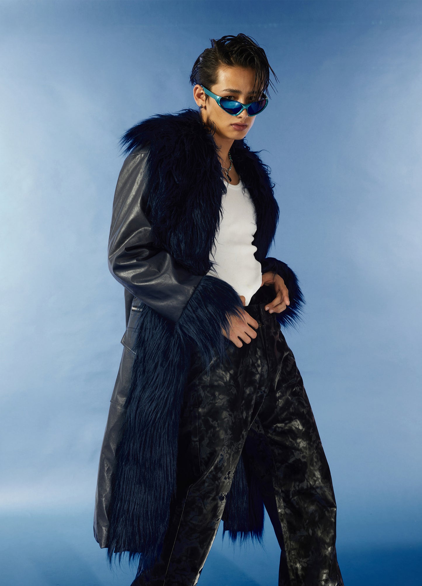 Faux Fur Trench Coat