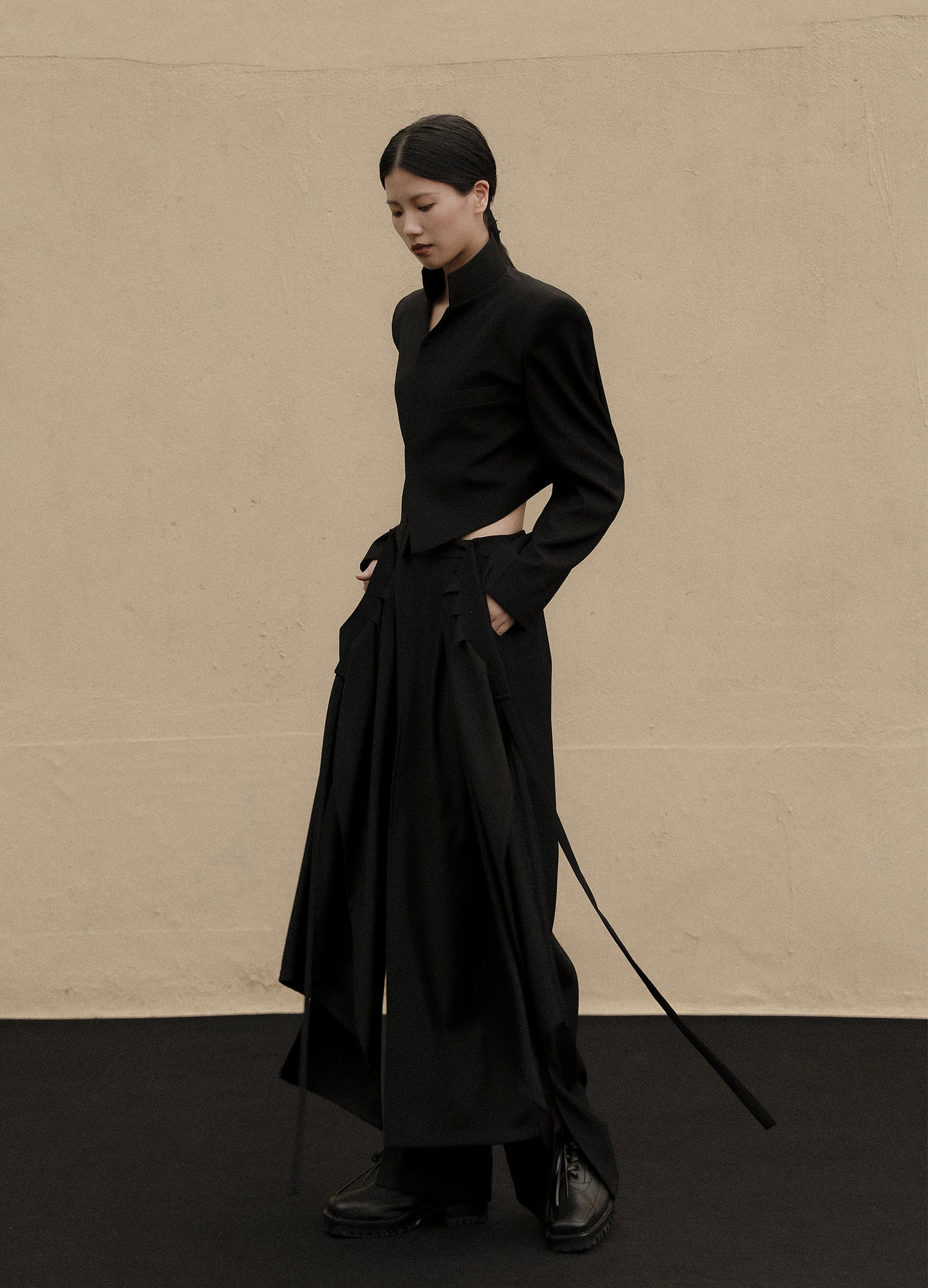 Layered Pleated Trousers