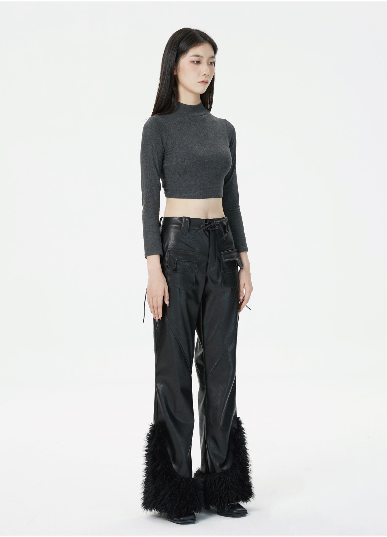 Puffy Flared Leather Trousers – VERSEAS