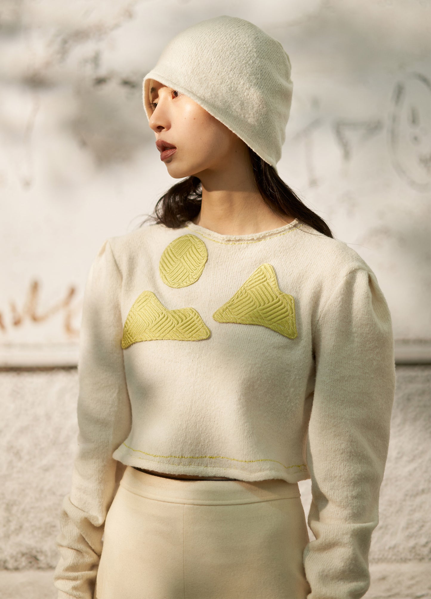 Wool Knit Graphic Sweater